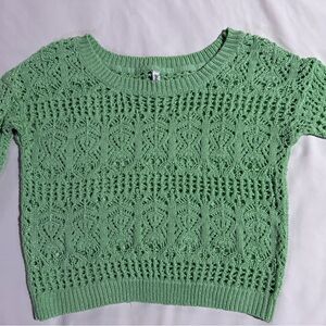 Girls Sea Green Knit Sweater